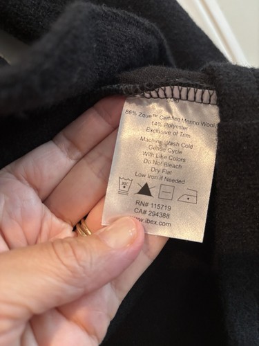 Ibex Reese Merino Wool Sweater Jacket Black Layer Women’s Sz Large USA - Picture 3 of 5