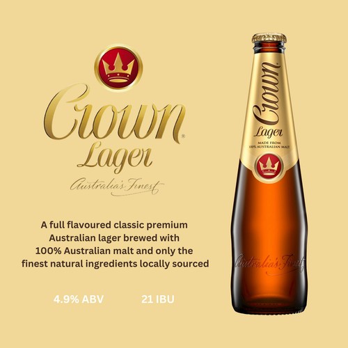 Crown Lager Beer 24 x 375mL Bottles - Picture 4 of 5