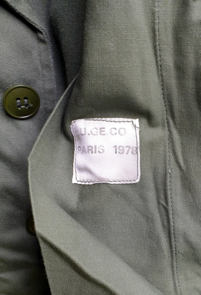 ARMÉE FRANÇAISE VESTE COMBAT TREILLIS SATIN MODÈLE 64 TAILLE M 88 C - Photo 4/4