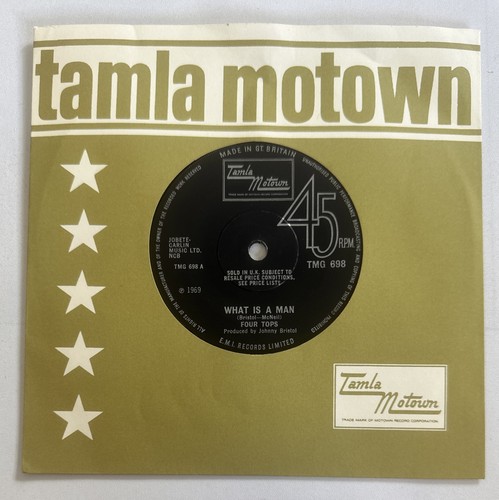 Four Tops ~ What Is A Man 7” Tamla Motown Vinyl Record EX / VG+ - Imagen 2 de 6