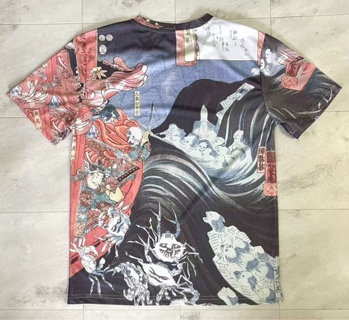 Utagawa Kuniyoshi Ukiyo-e Graphic Tee M Japan Samurai Ghost Battle T-Shirt Art - Bild 2 von 5