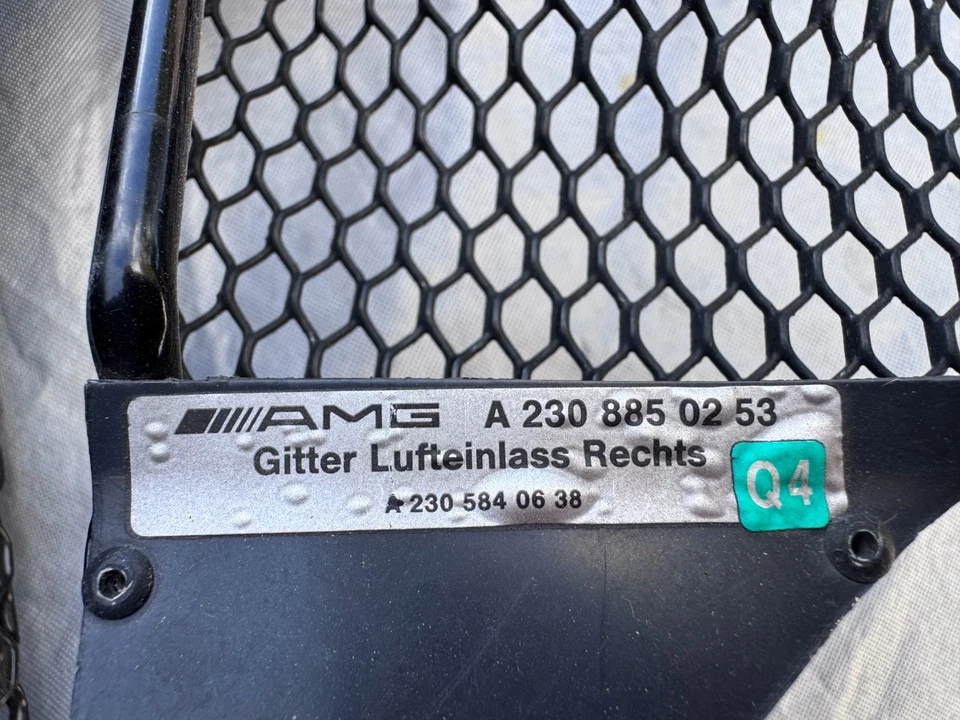 03-06 MERCEDES BENZ R230 SL500 SL55 AMG farol de neblina malha grade tela - Imagem 3 de 3