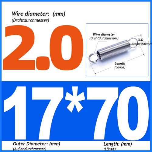 2.0mm Stainless Steel Spring Expansion Extension Tension Springs 40mm-330mm - Picture 119 of 127
