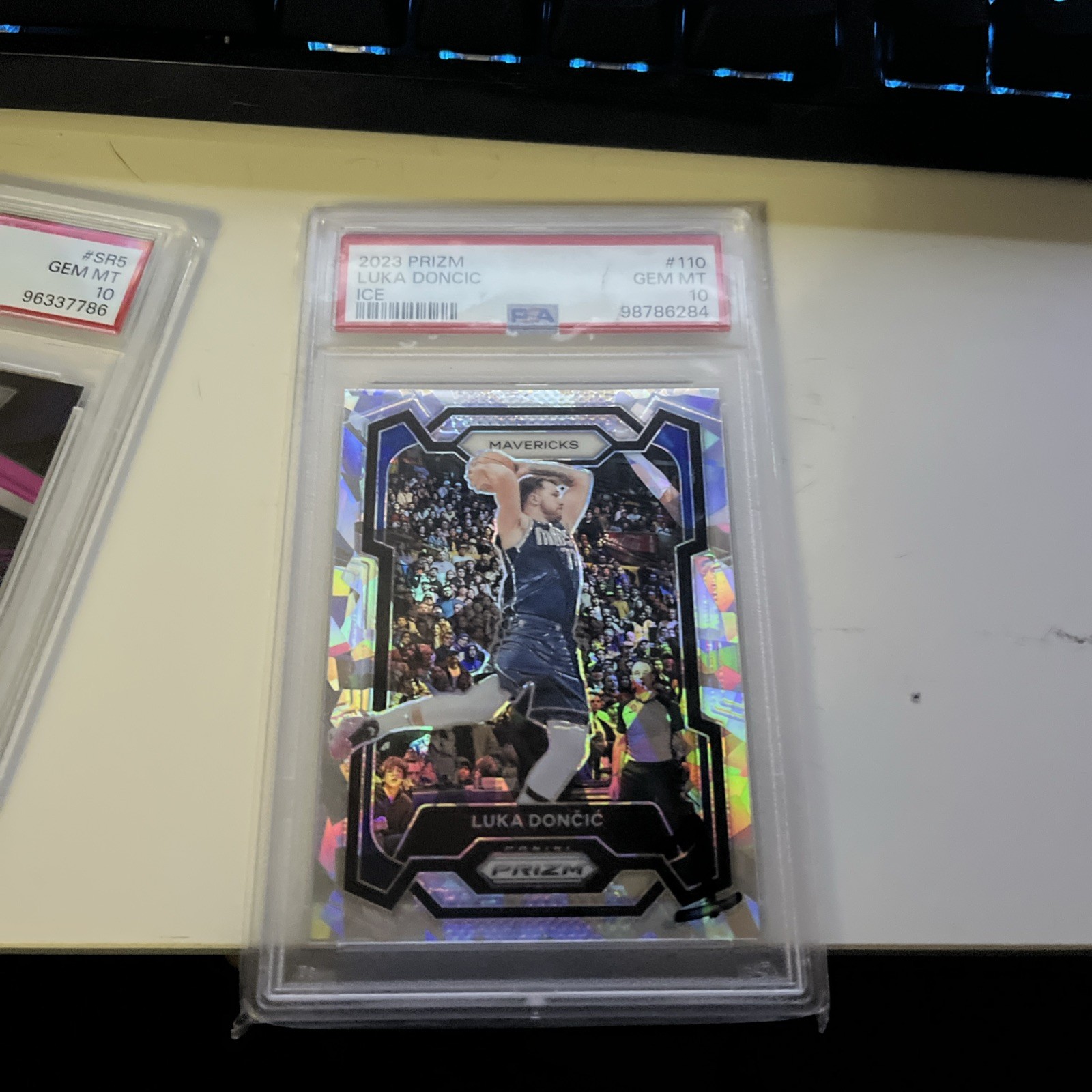 2023 PSA 10 Luka Doncic #110 Ice Parallel 2023-2024 Panini Prizm NBA Basketball