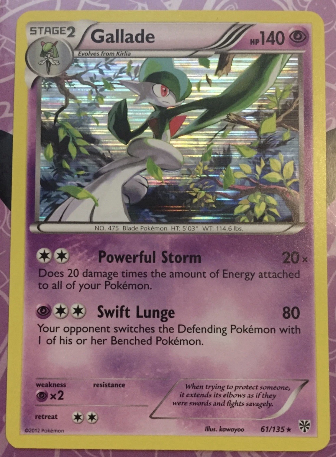 Pokemon Card Plasma Storm Gallade 61/135 Rare  cosmos HOLO blister exclusive NM