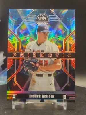 Konnor Griffin 2026 Panini Stars & Stripes Prizm USA #13 Prizmatic Red 49/199