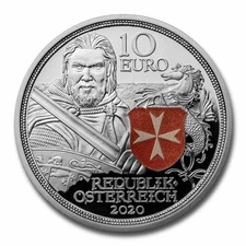 2020 Austria Proof Silver €10 Knights' Tales (Fortitude)