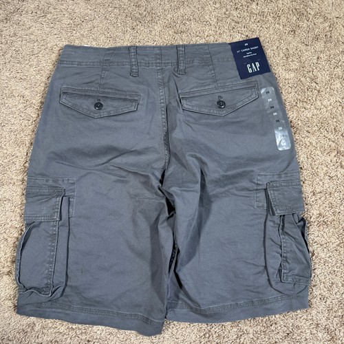 NEW Gap Flex Cargo Shorts Men's 29 Grey Pockets Utility 11” Inseam Canvas - Picture 3 of 6
