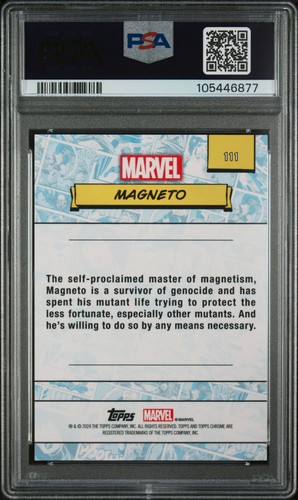 2024 Topps Chrome Marvel Sapphire Edition Orange Magneto #111 /25 PSA 9 - Picture 2 of 2