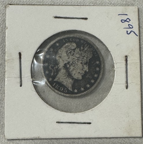 90% SILVER 1895 BARBER QUARTER - NICE DARK TONE