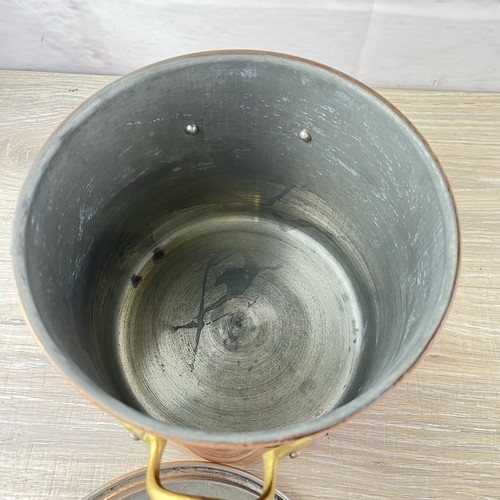 Vintage Copral Copper Stock Pot Portugal 4 Qt 7.5W x 6.25 Rolled Edge w/Lid - Picture 8 of 18