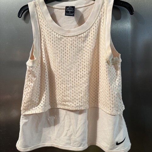 Camiseta sin mangas reversible para correr cancha de tenis Nike para mujer talla pequeña marfil Dri Fit - Imagen 1 de 5