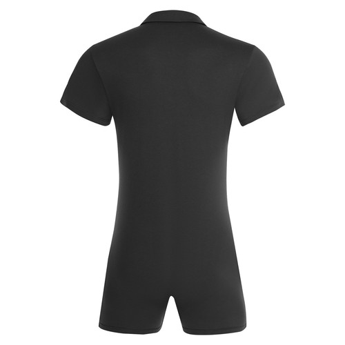 Mens Short Sleeve Lapel Collar Romper One Piece Stretchy Workout Sports Bodysuit - Picture 26 of 60