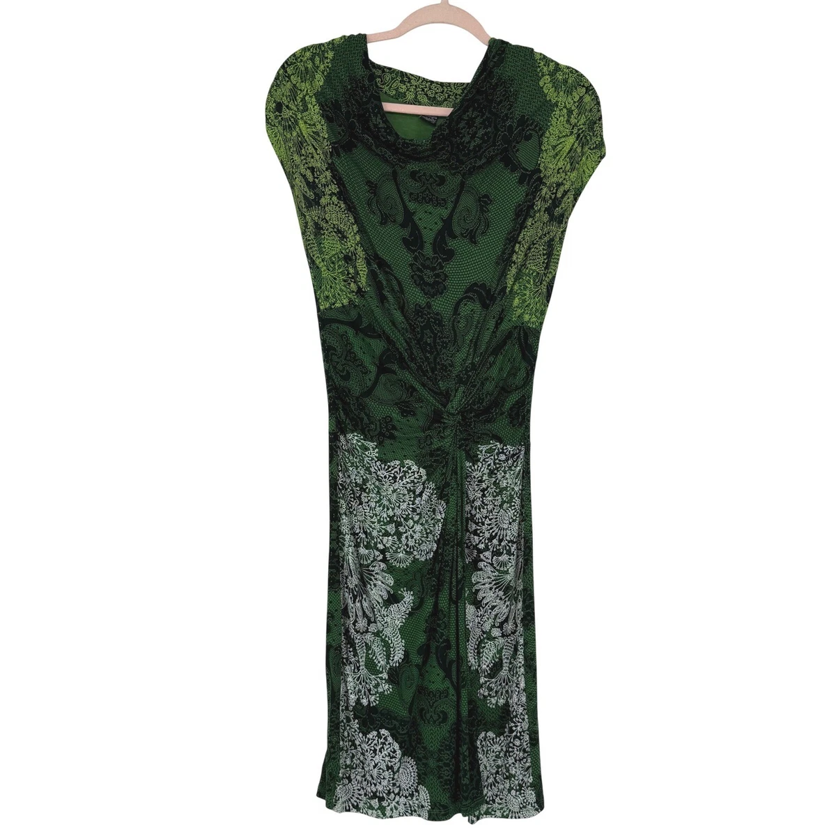 slim fit dress slacks Desigual Camoflower Green Midi Dress 23WWVW99 – Belle Divino main image 1