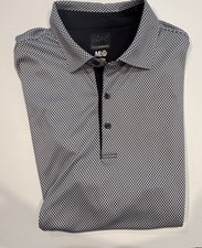 Greg Norman Polo Shirt Mens XL black ML75 Play Dry Golf Performance Micro Print