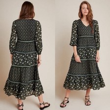 NWT Anthropologie Women's Karoline Floral Tiered Maxi Dress Size 4