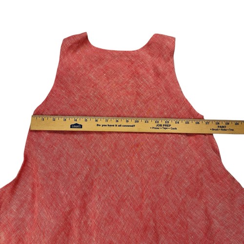 Abito midi 100% lino Capri abito rosso senza maniche taglia media, usato in ottime condizioni 100capri - Foto 12 di 18