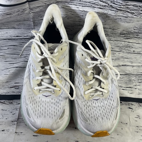 Hoka One Clifton 8 Women's Size 7B Orange /White Athletic Road Trainers Shoes - Picture 2 of 13