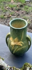 Antique Roseville Pottery Vase – Brown -Two-Handled Zephyr Lily Bud Vase 6”