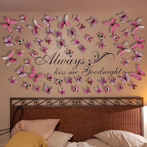 Pegatinas de pared Ewong 3D mariposa decoración artesanal para niños niñas, 60 rosas  - Imagen 3 de 8