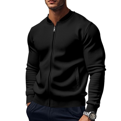 Kragenlose Jacke Baseballjacke Cardigan Stil Herbstkleidung Polyester-Stoff - Bild 7 von 40
