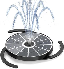 3.7W Solar Water Fountain with Integrated Bracket & Storage, Solar Powered Fount