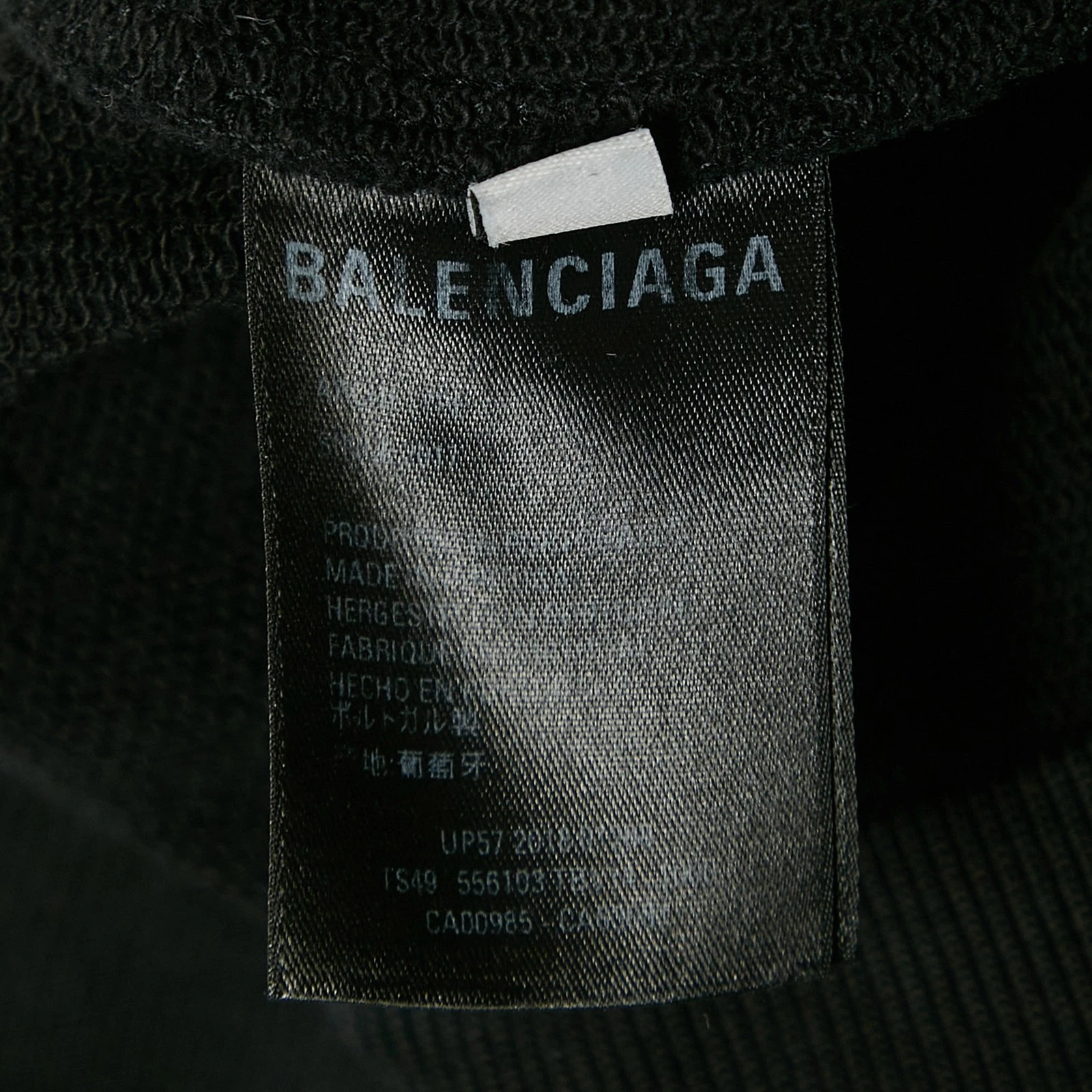 Felpa con cappuccio oversize Balenciaga nera stampa logo maglia cotone S