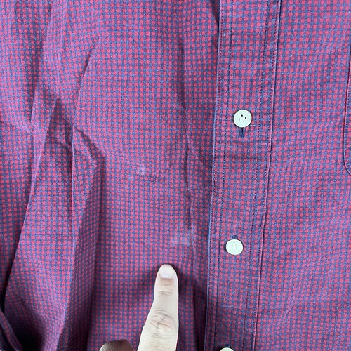 Vintage 90s Chaps Ralph Lauren Mens XL Red Indigo Plaid Button Down Shirt Punk - Picture 9 of 14