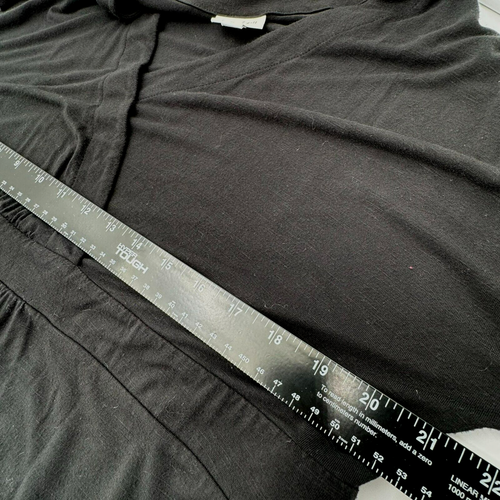 J. JILL Women's XL Black Knit V Neck Faux Wrap Short Sleeve Long Slit Maxi Dress - Picture 8 of 9