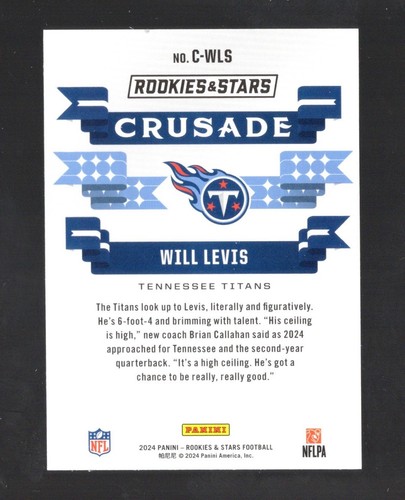 2023 Panini Rookies & Stars - Crusade Red Plaid Prizm #C-WLS Will Levis (RC) - Bild 2 von 2