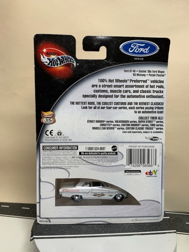 100% Hot Wheels Ford Series Ford Thunderbolt White w/‘65 Mustang Card Error NIP - Picture 8 of 14