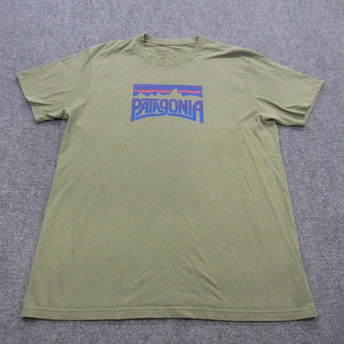 Camisa Patagonia Para Hombre XL Verde Responsibili Camiseta Algodón Reciclado Poliéster Gráfico