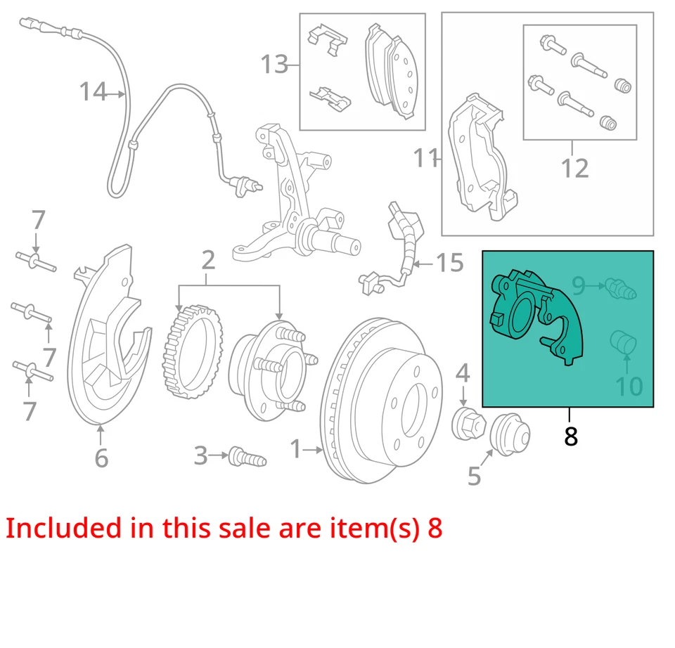 Pinça de freio dianteira direita Mercury Grand Marquis 2006-2011 passageiro P3B0U - Imagem 3 de 4