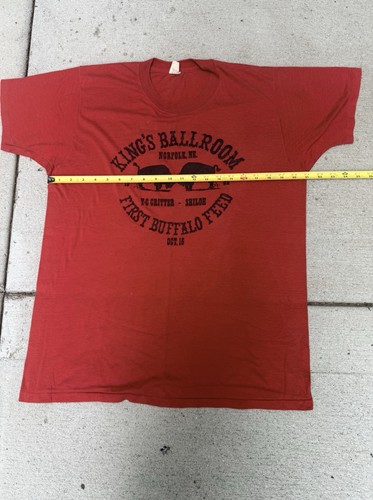 Vtg Red Single Stitch 1982 Oct,16 Kings Ballroom Norfolk Ne T-Shirt Buffalo XL - Picture 9 of 9