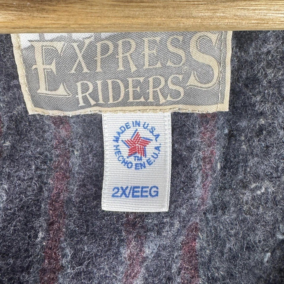 Chaqueta de Colección Express Riders Para Hombres 2XL Roja Azteca Occidental Bombardero Hecha en EE. UU. 90s Foto 3 de 4