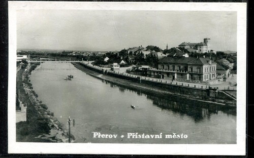 Alte Ansichtskarte Prerov (Prerau) Bahnpoststempel Troppau - Weisskirchen 1939