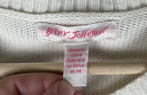 Betsey Johnson Marilyn Wink White Cropped Cardigan Sweater Vintage 90s Y2K Rare - Bild 6 von 7