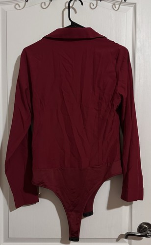 Body Cuello Abotonado Manga Larga Borgoña Navidad San Valentín Pequeño - Imagen 6 de 8