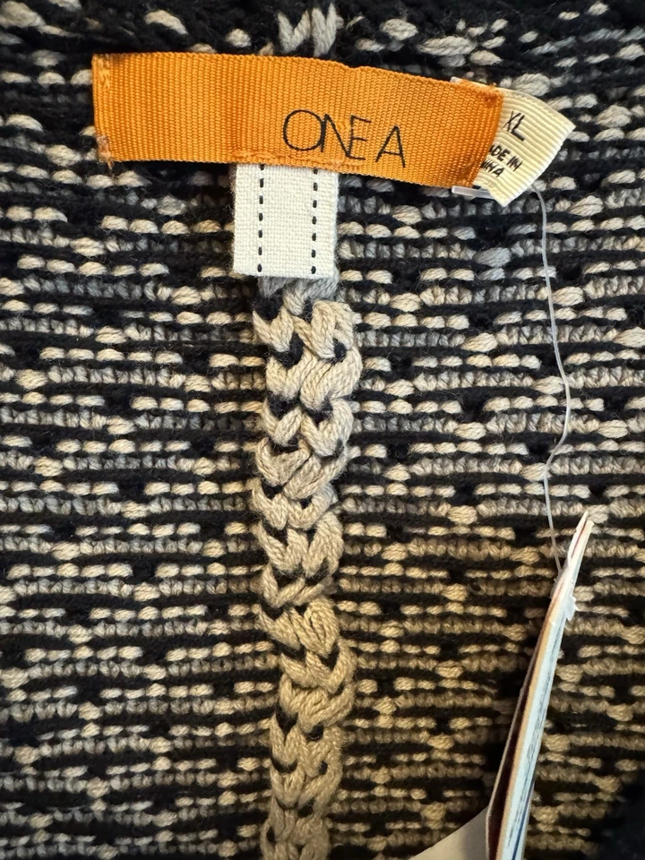 Cárdigan suéter One A para mujer con hebilla frontal nuevo con etiquetas talla XL negro dorado manga 1/2 Foto 3 de 4