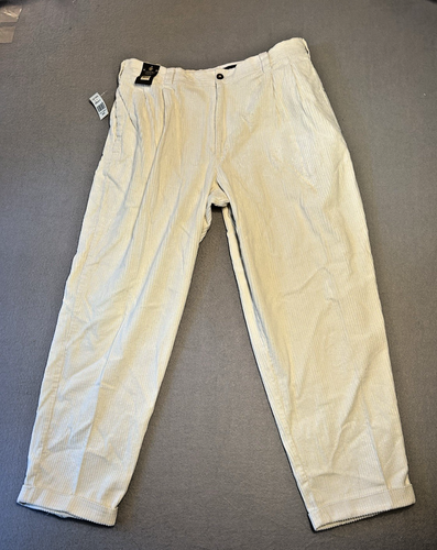 Pantalones de pana J Riggings para hombre 38x31 plisados gruesos vintage crema - Imagen 1 de 11