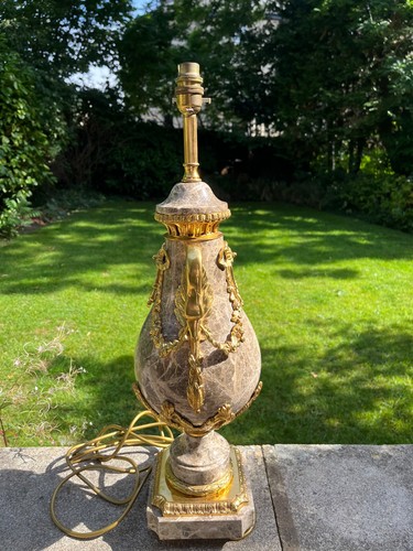 Louis XVI Style Gilt Bronze Mounted Marble Vase Lamp French Antique 20th Century - Picture 6 of 20