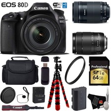 Canon EOS 80D DSLR Camera with 18-135mm is STM Lens  55-250mm is STM Lens 