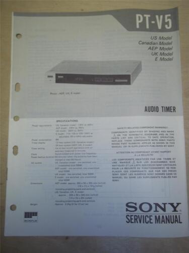 Instrukcja serwisowa Sony ~ PT-V5 Audio Timer ~ Oryginalny ~ Naprawa - Zdjęcie 1 z 1