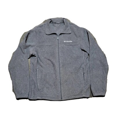 Columbia Fleece Jacket Mens Size Large Full Zip Up Medium Gray Base Layer  Wear