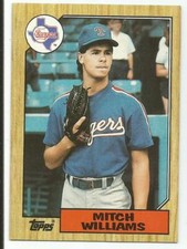 MITCH WILLIAMS 1987 TOPPS ROOKIE CARD NM-MT CONDITION TEXAS RANGERS