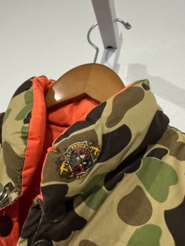 Hansa Branta Goose Down Vest Mens S Puffer Green Camo Hunting Camp Reversible - Picture 3 of 16