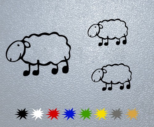 STICKER PEGATINA DECAL VINYL Sheep with Lambs,Oveja Latxa - Picture 1 of 2