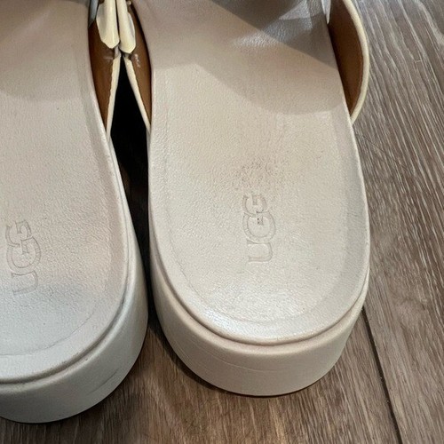 UGG Emily Slide 9 Cross Strap Sandal Patent Leather Platform Slip On - Picture 6 of 6