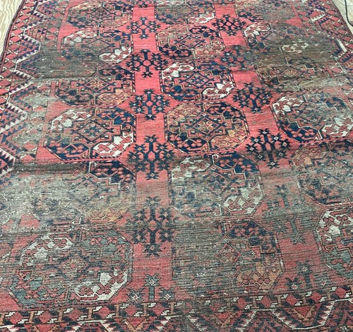 Antique Erssary Turkman Carpet, AS IS 6'9" 8'8" c-1890's #17469 - Picture 6 of 9