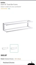 Kohler® 22561-SN Draft™ Hotelier Towel Rack/Shelf, 18” Polished Nickel